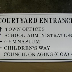 town courtyard signs entrance sign